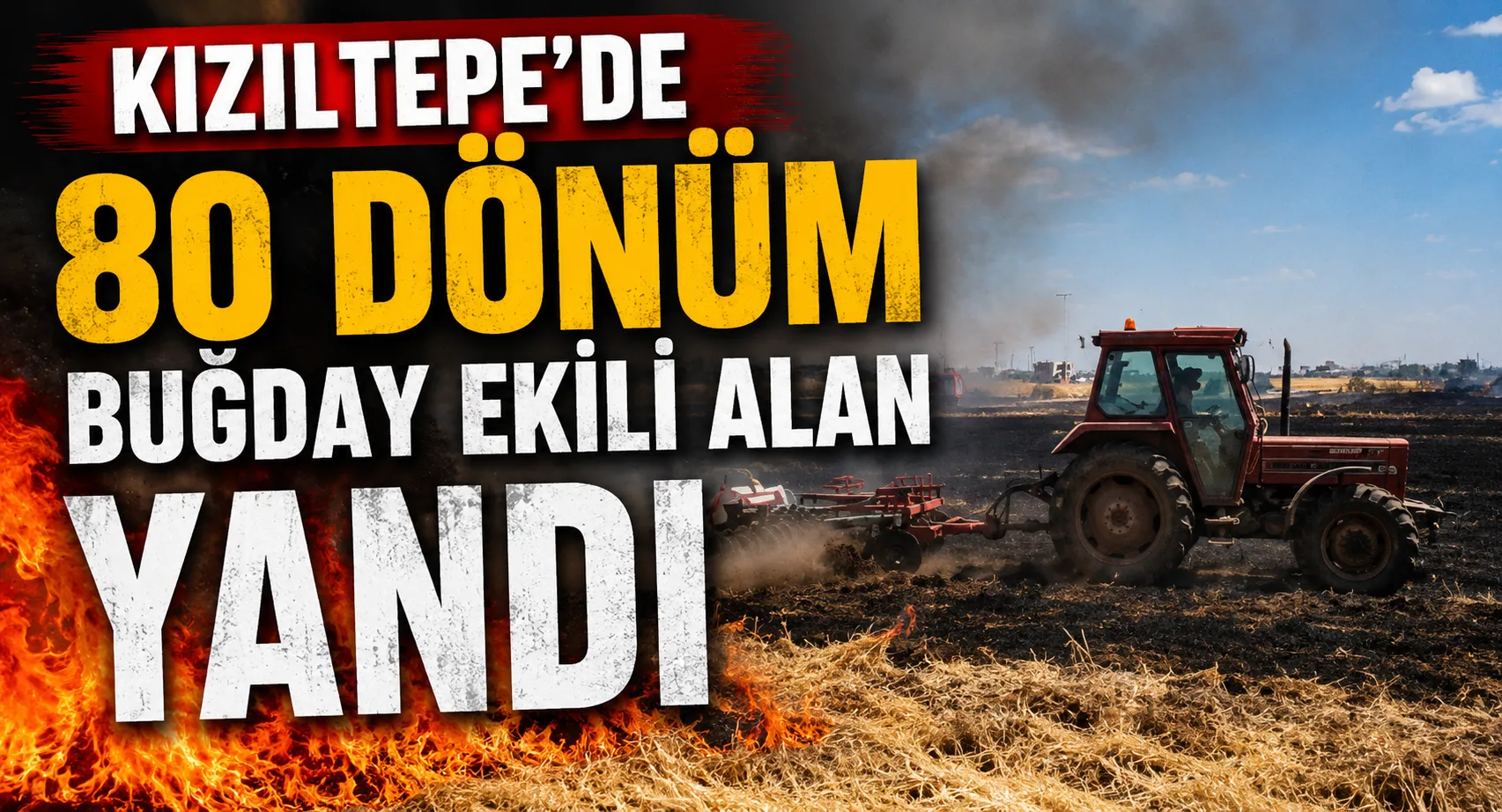 Kızıltepe'de 80 dönüm buğday ekili alan yandı