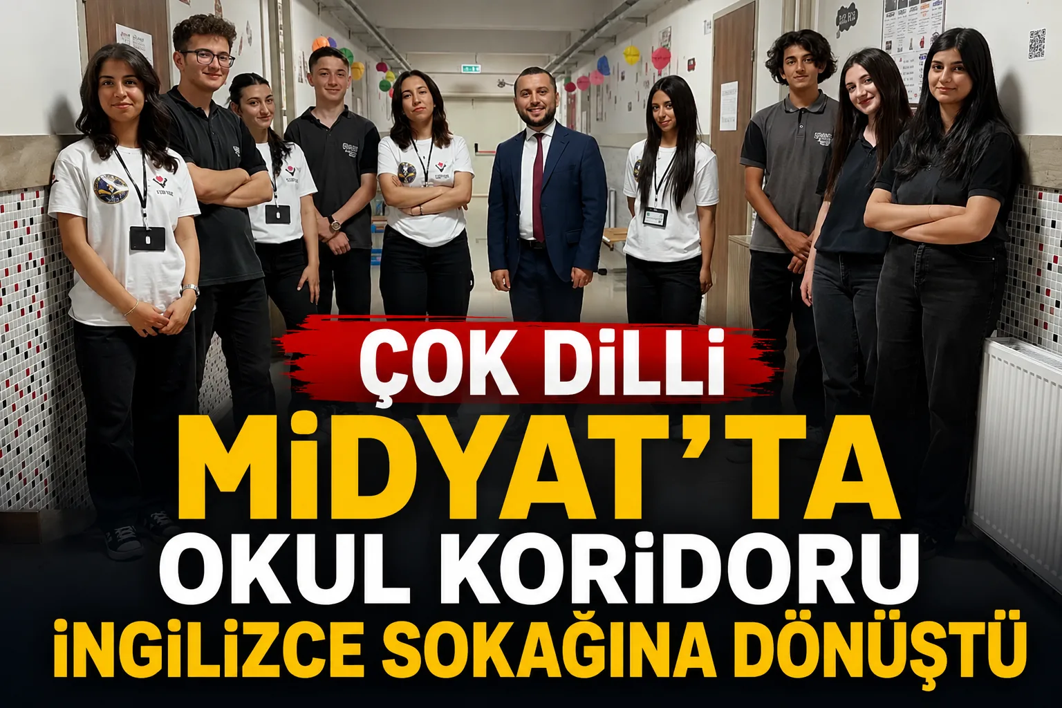 Çok dilli Midyat'ta okul koridoru İngilizce sokağına dönüştü